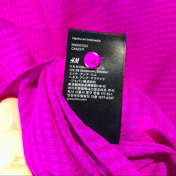 H&M Sheer L/S Button Down Shirt Size 2 EUC. - Picture 5 of 6